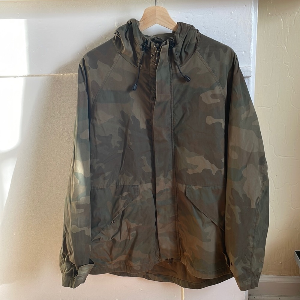 Wallace & Barnes (J. Crew) Camouflage Hooded Military Jacket